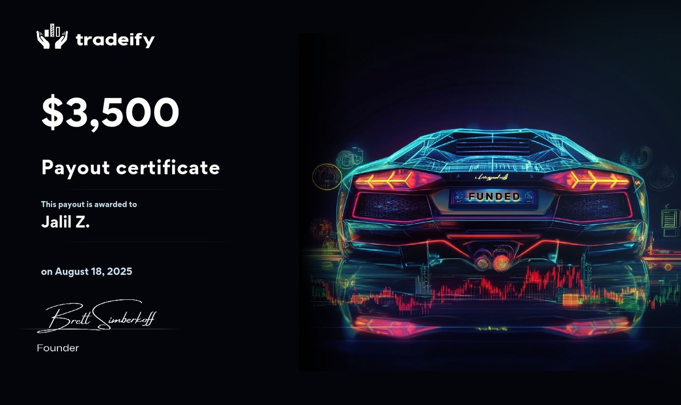 Certificat de payout 3500 dollars